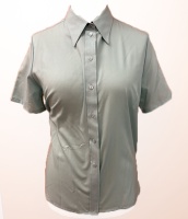 Double TWO - Short sleeve plain blouse with V neck
